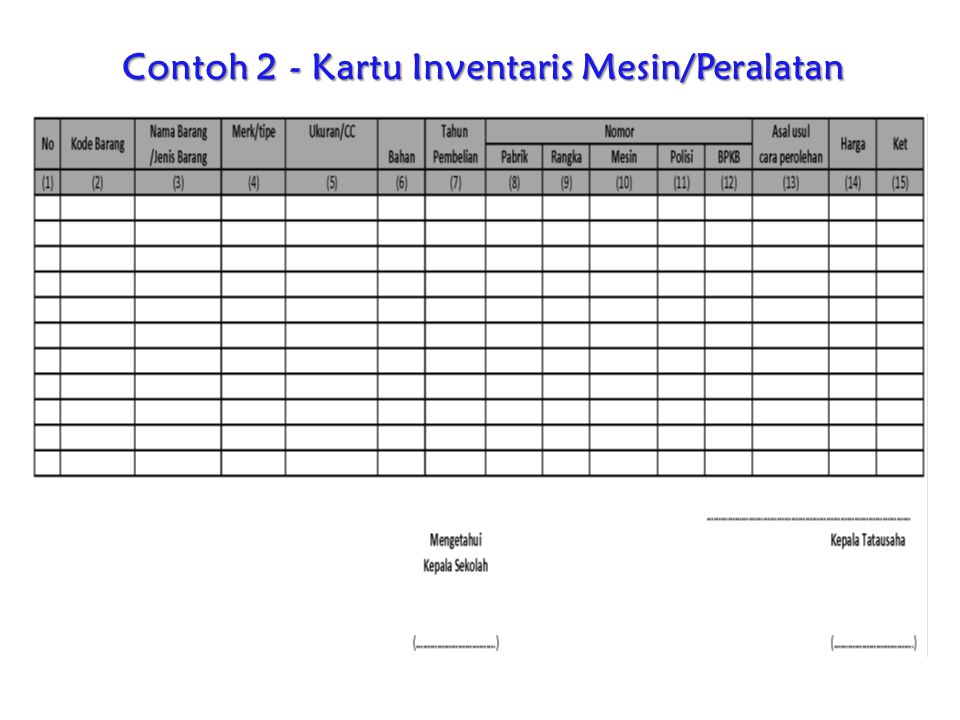 Detail Contoh Kartu Inventaris Barang Nomer 30