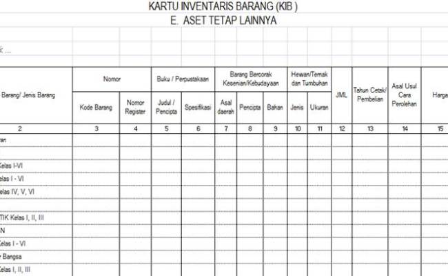 Detail Contoh Kartu Inventaris Barang Nomer 54