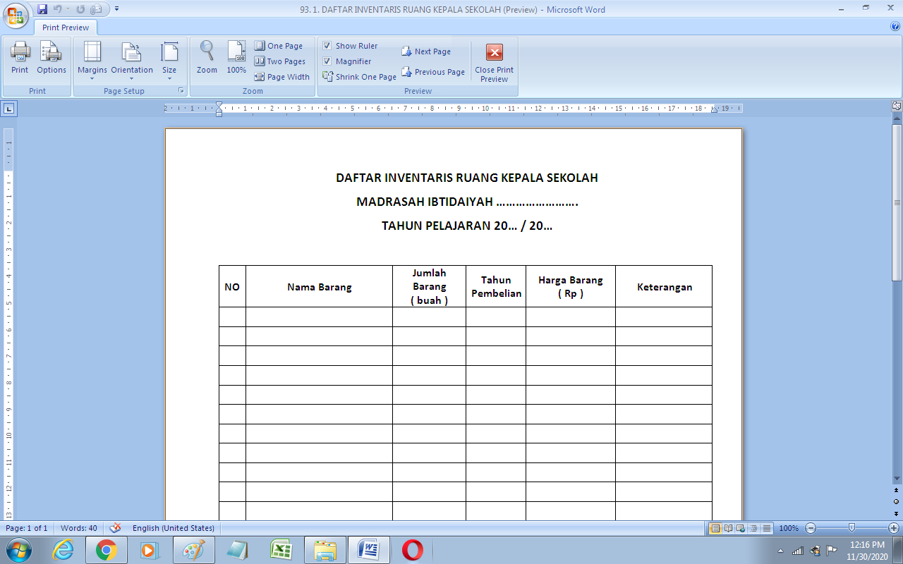 Detail Contoh Kartu Inventaris Ruangan Nomer 13