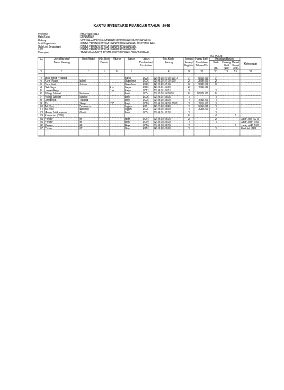 Detail Contoh Kartu Inventaris Ruangan Nomer 38