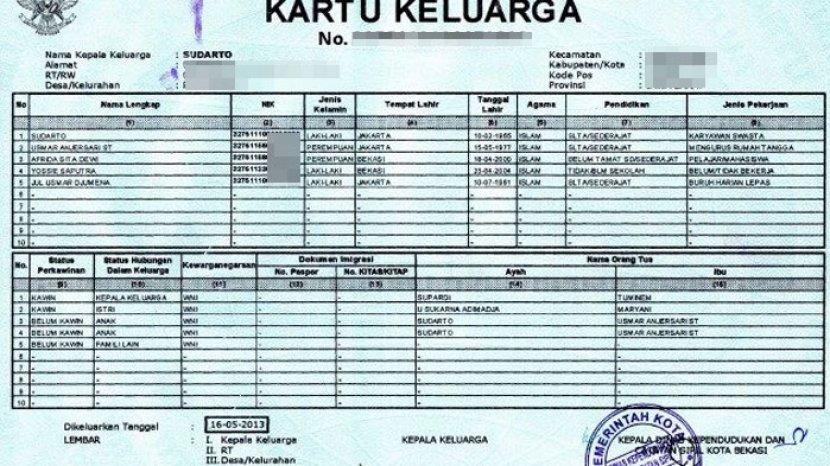 Detail Contoh Kartu Keluarga Nomer 14