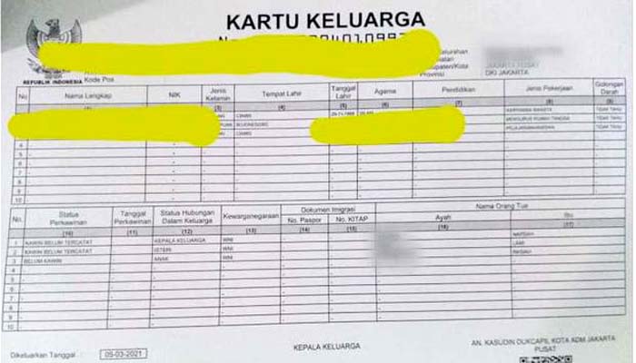 Detail Contoh Kartu Keluarga Nomer 48