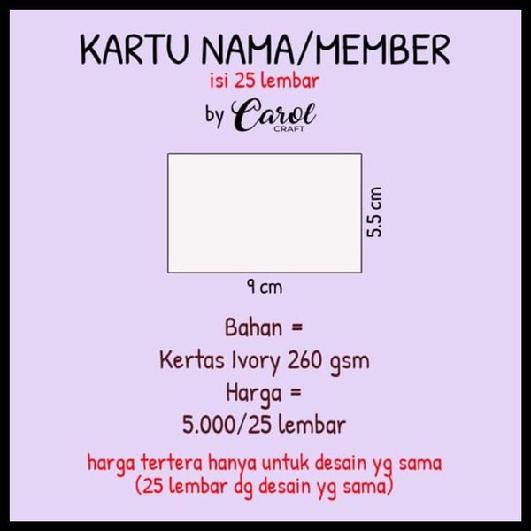 Detail Contoh Kartu Member Olshop Nomer 15