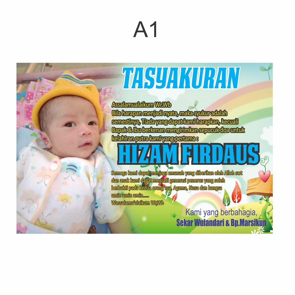 Detail Contoh Kartu Nama Buat Syukuran Bayi Nomer 3