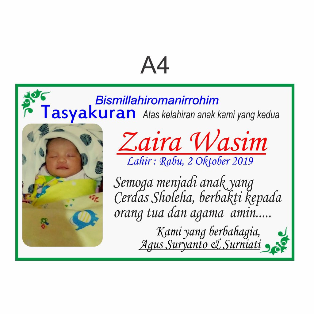 Detail Contoh Kartu Nama Buat Syukuran Bayi Nomer 27