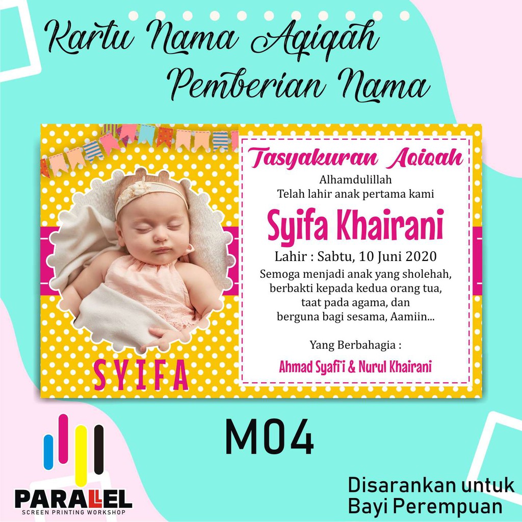 Detail Contoh Kartu Nama Buat Syukuran Bayi Nomer 8