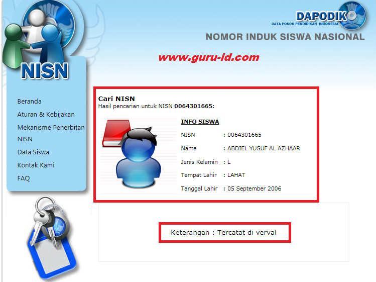 Detail Contoh Kartu Nisn Nomer 15
