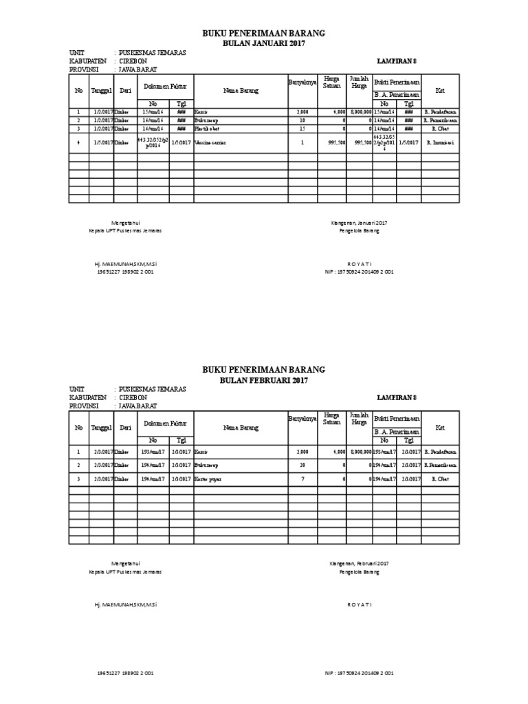 Detail Contoh Kartu Penerimaan Barang Nomer 19