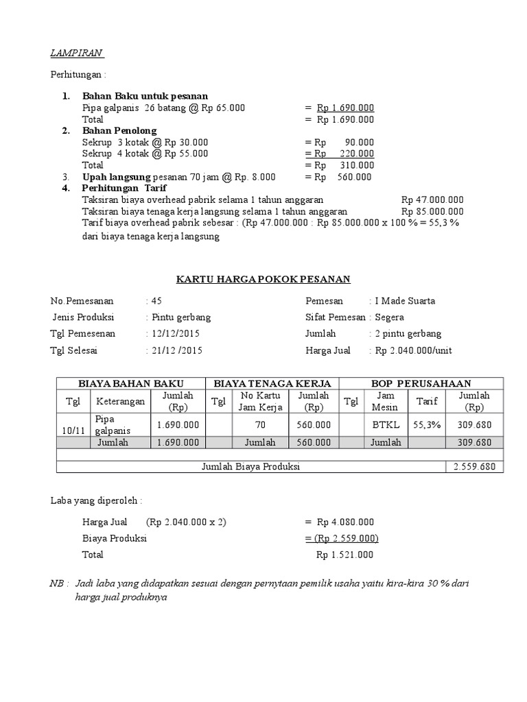 Detail Contoh Kartu Pesanan Nomer 22