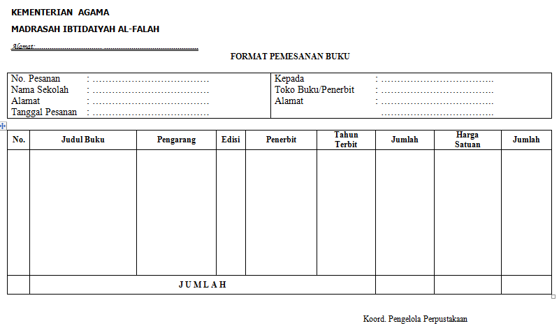 Detail Contoh Kartu Pesanan Nomer 46