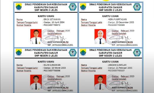 Detail Contoh Kartu Peserta Ujian Nomer 2