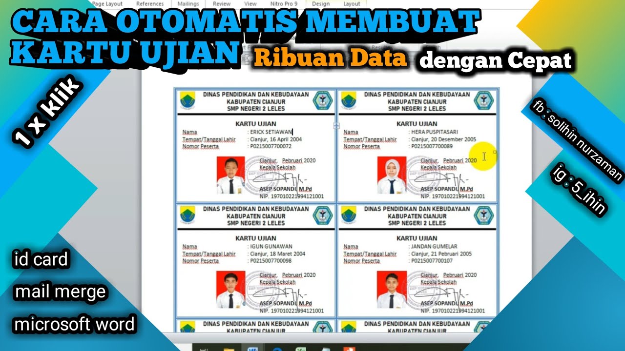 Detail Contoh Kartu Peserta Ujian Nomer 14