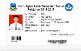 Detail Contoh Kartu Peserta Ujian Nomer 26