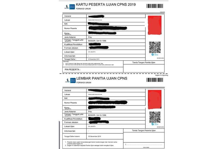 Detail Contoh Kartu Peserta Ujian Nomer 39