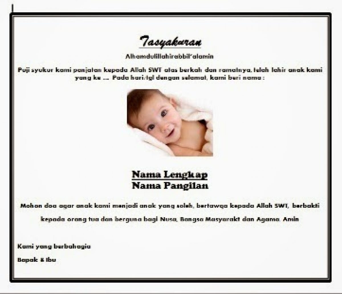 Detail Contoh Kartu Selapanan Bayi Nomer 20