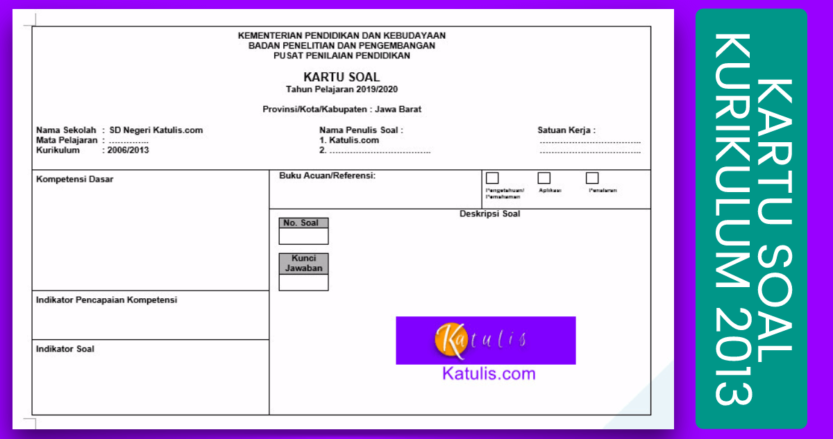 Download Contoh Kartu Soal Nomer 12