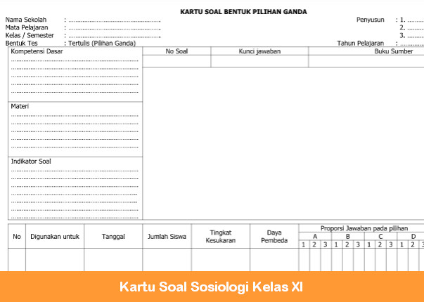 Detail Contoh Kartu Soal Nomer 53