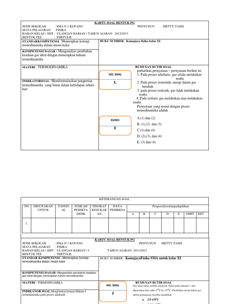 Detail Contoh Kartu Soal Pilihan Ganda Nomer 55