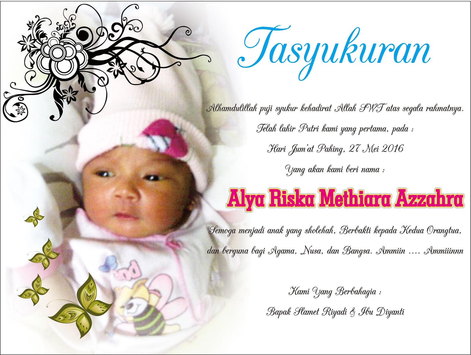 Detail Contoh Kartu Tasyakuran Bayi Nomer 55