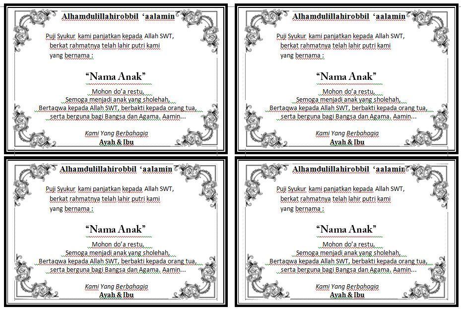 Detail Contoh Kartu Ucapan Kelahiran Bayi Dengan Microsoft Word Koleksi Detail Contoh Kartu Ucapan Kelahiran Bayi Dengan Microsoft Word Koleksi