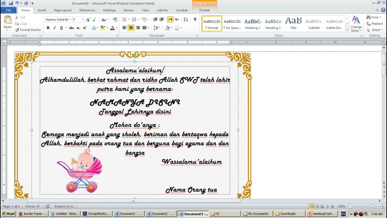 Detail Contoh Kartu Ucapan Kelahiran Bayi Dengan Microsoft Word Koleksi Detail Contoh Kartu Ucapan Kelahiran Bayi Dengan Microsoft Word Koleksi