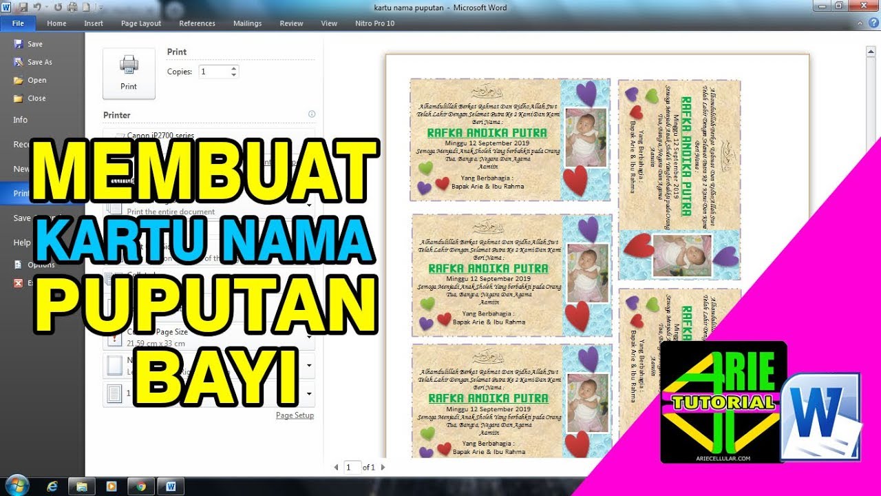 Detail Contoh Kartu Ucapan Kelahiran Bayi Dengan Microsoft Word Nomer 20