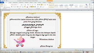 Detail Contoh Kartu Ucapan Kelahiran Bayi Dengan Microsoft Word Nomer 30