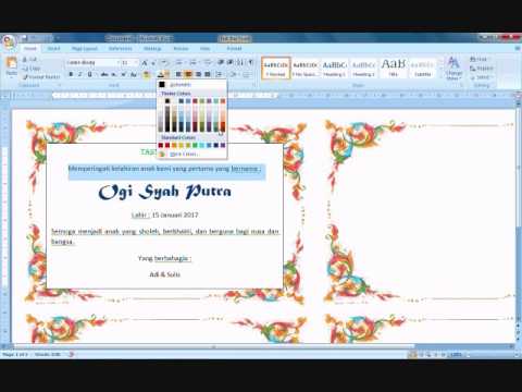 Detail Contoh Kartu Ucapan Kelahiran Bayi Dengan Microsoft Word Nomer 8