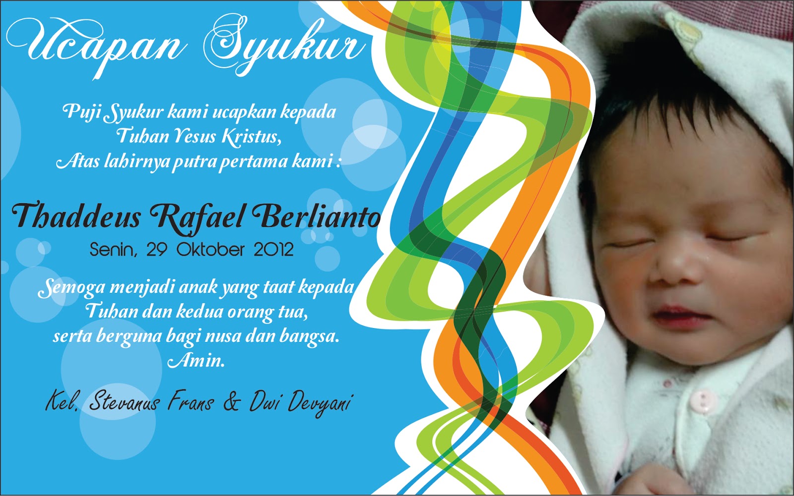 Contoh Kartu Ucapan Selapanan Bayi Contoh Kartu Ucapan Selapanan Bayi