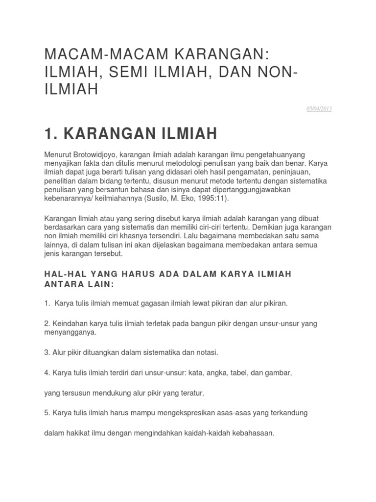 Detail Contoh Karya Ilmiah Semi Formal Tentang Pendidikan Nomer 7