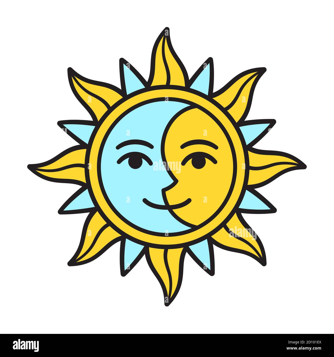 Sun And Moon Face Drawing - KibrisPDR