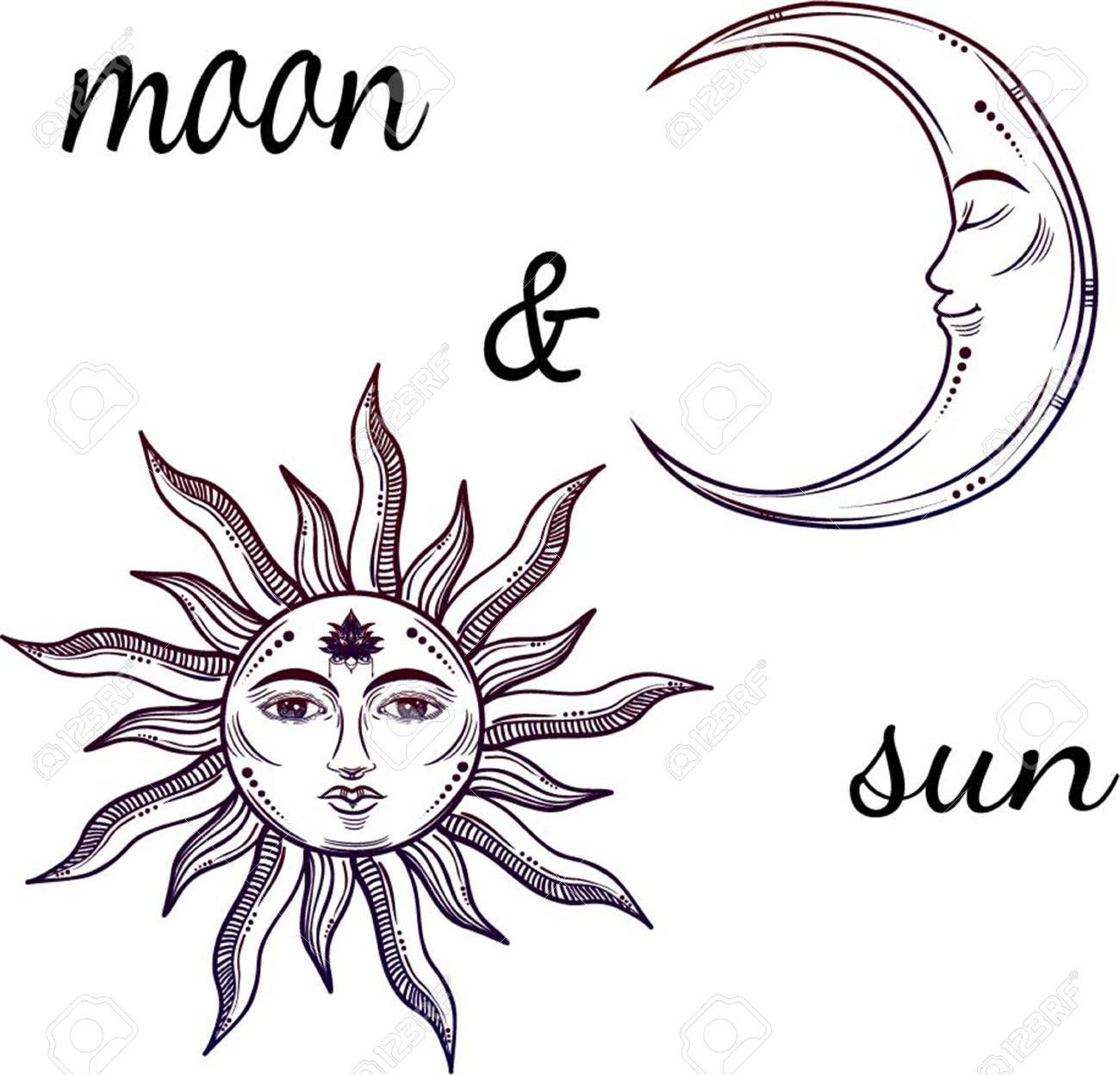 Detail Sun And Moon Face Drawing Nomer 21