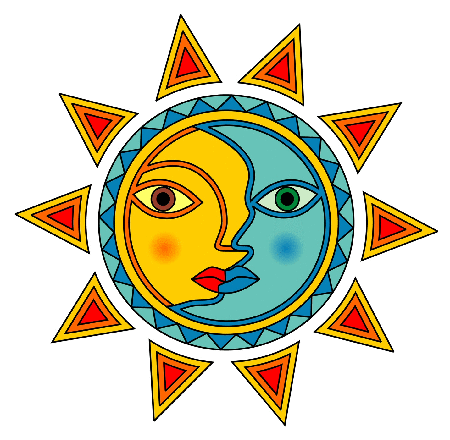 Detail Sun And Moon Face Drawing Nomer 4