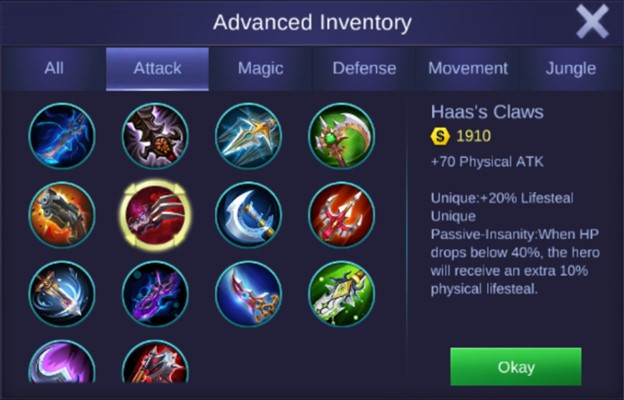 Detail Gambar Item Attack Mobile Legend Nomer 3