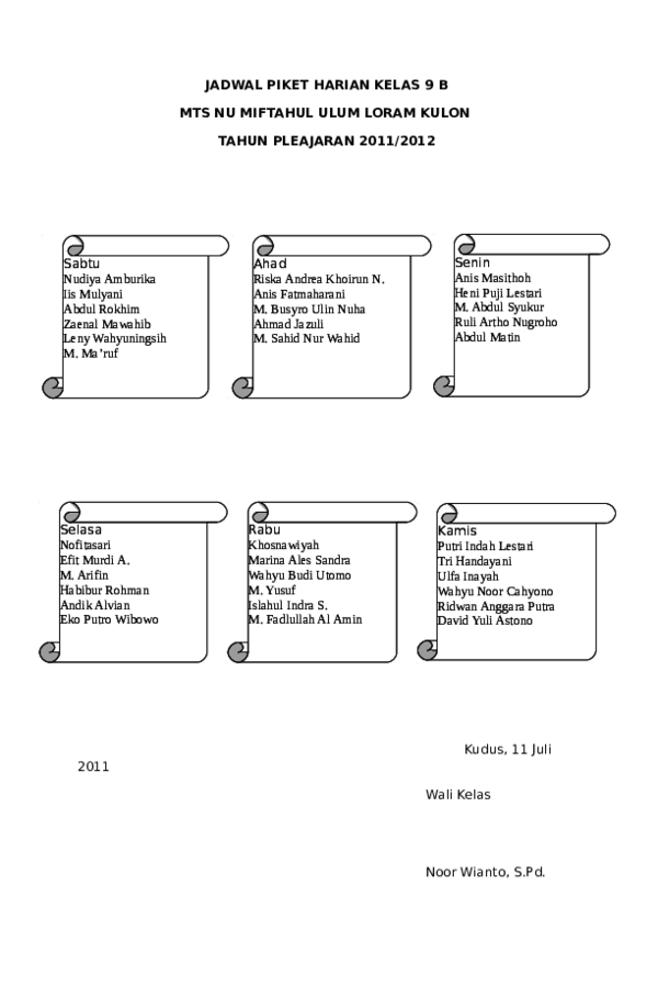 Detail Gambar Jadwal Piket Nomer 47