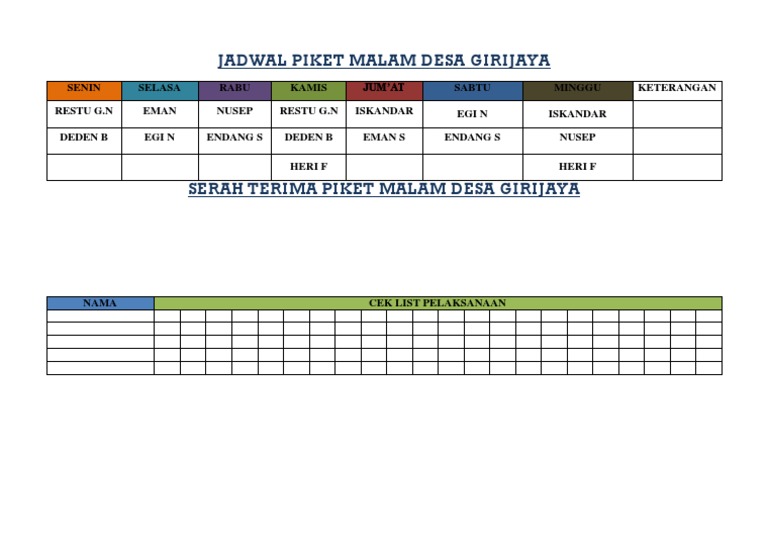 Detail Gambar Jadwal Piket Nomer 48