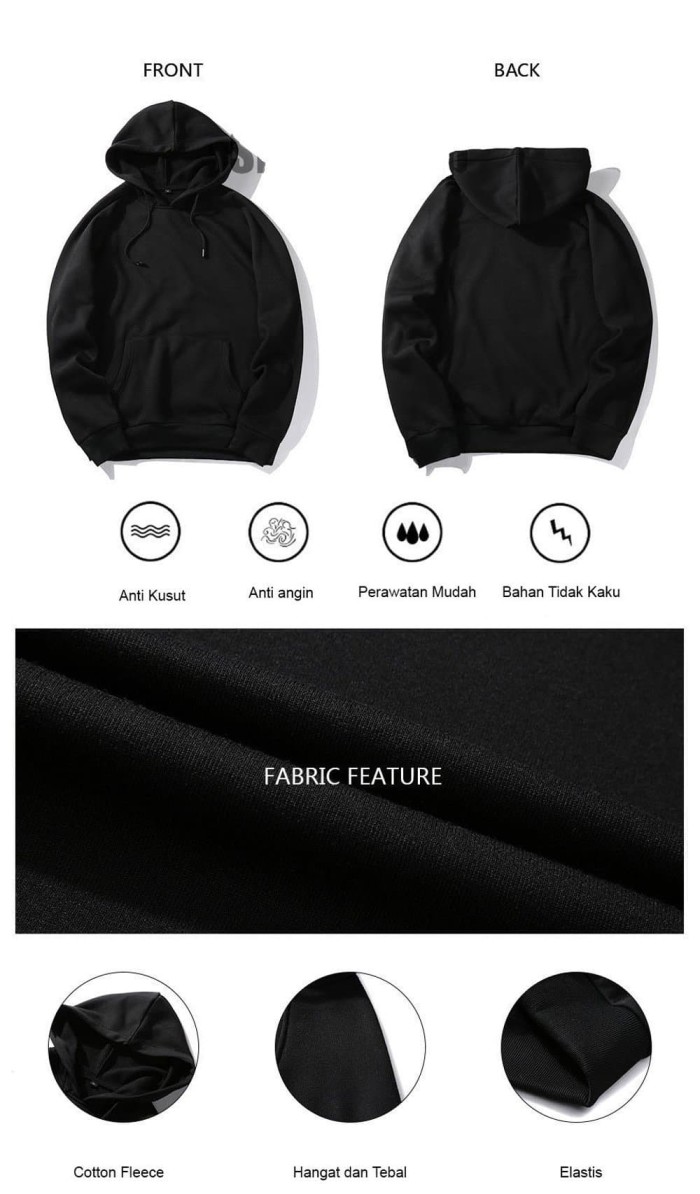 Detail Gambar Jaket Hitam Polos Depan Belakang Nomer 39