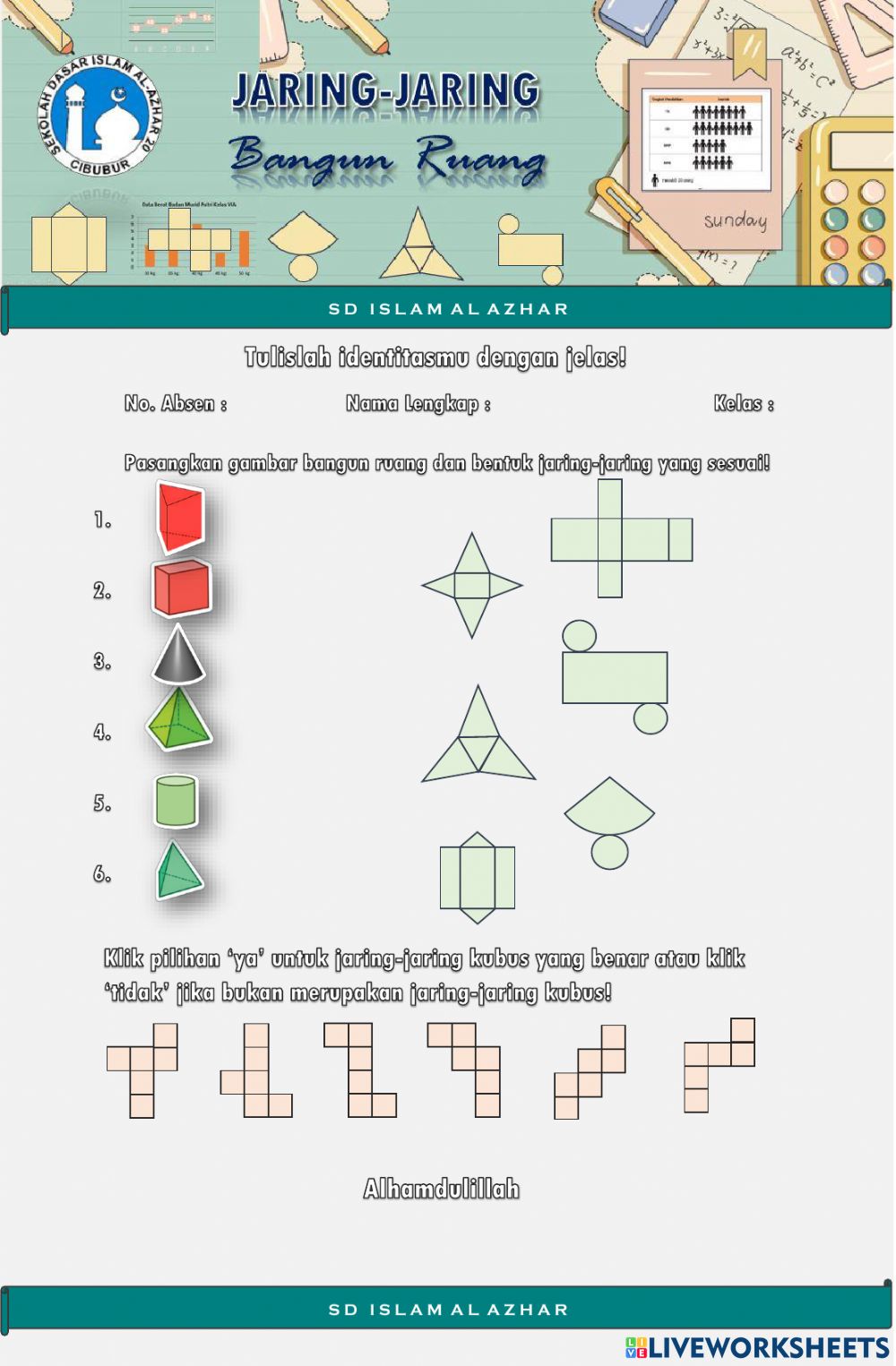 Detail Gambar Jaring Bangun Ruang Nomer 5