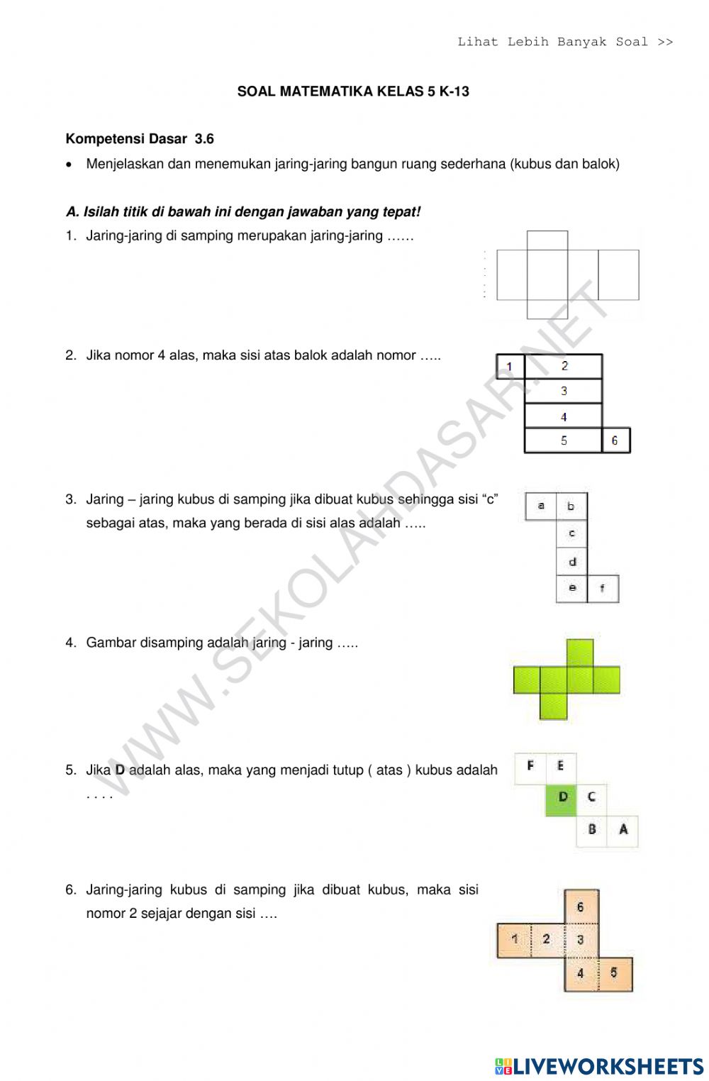 Detail Gambar Jaring Jaring Balok Dan Kubus Nomer 40