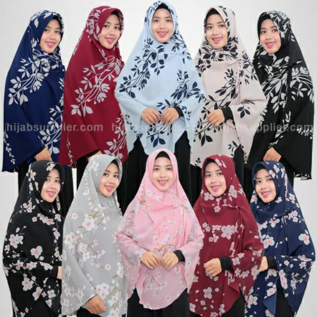 Detail Gambar Jilbab Motif Bunga Nomer 30