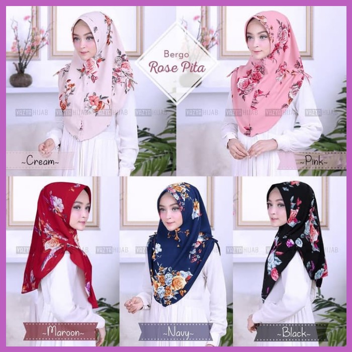 Detail Gambar Jilbab Motif Bunga Nomer 31