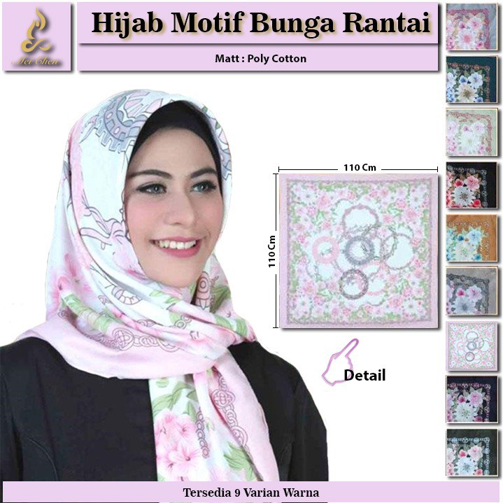 Detail Gambar Jilbab Motif Bunga Nomer 45