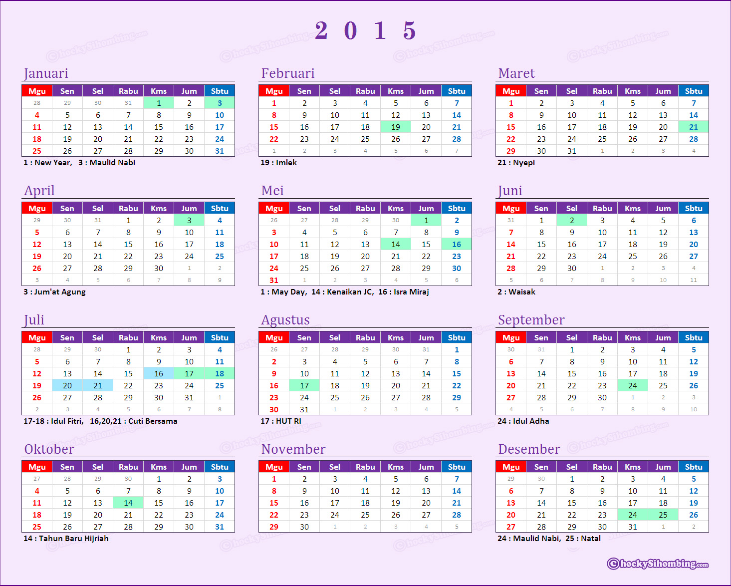 Detail Gambar Kalender 2015 Nomer 3