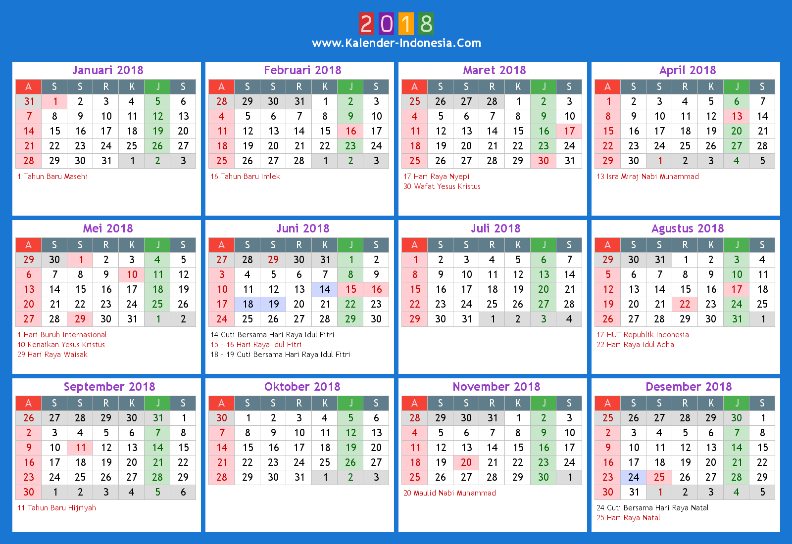 Detail Gambar Kalender 2018 Nomer 12