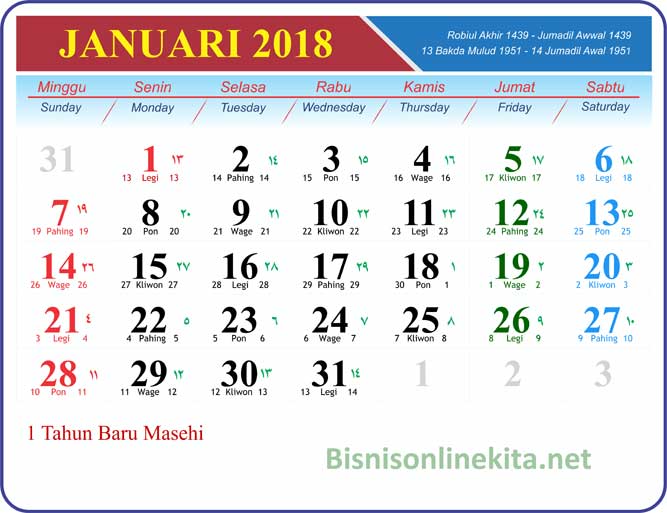 Detail Gambar Kalender 2018 Nomer 8