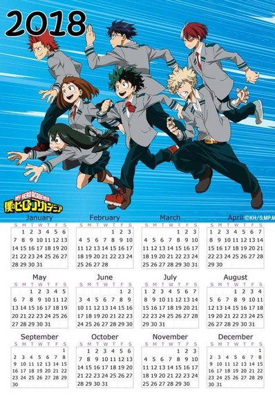 Detail Gambar Kalender 2018 Anime Nomer 5