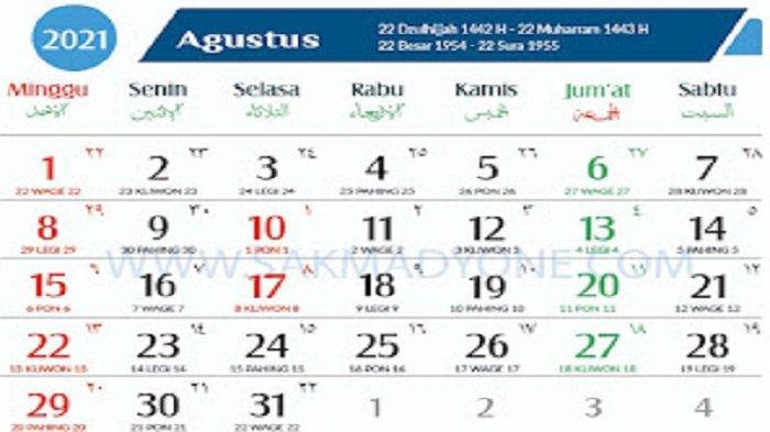 Detail Gambar Kalender Agustus 2021 Nomer 2