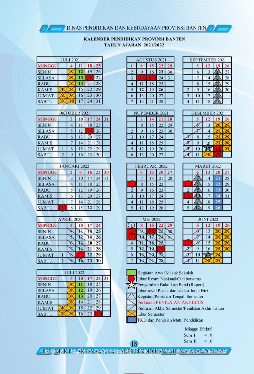 Detail Gambar Kalender Akademik Sekolah Selama 2 Semester Nomer 14