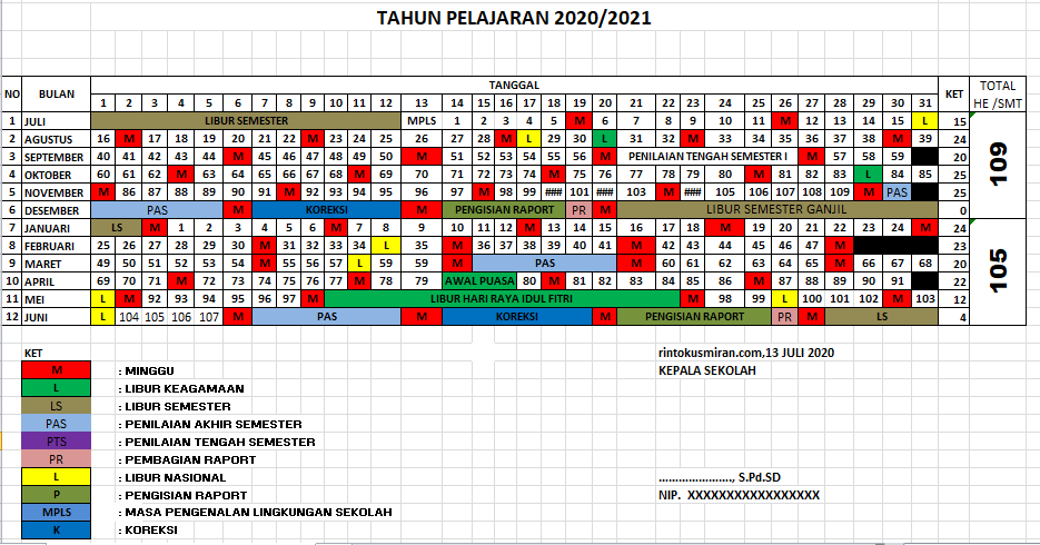 Detail Gambar Kalender Akademik Sekolah Selama 2 Semester Nomer 21