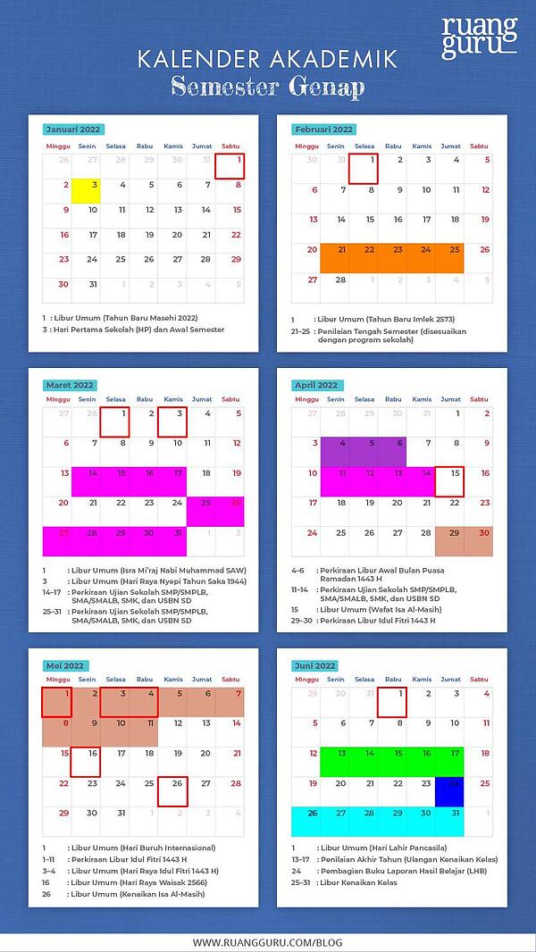 Detail Gambar Kalender Akademik Sekolah Selama 2 Semester Nomer 31